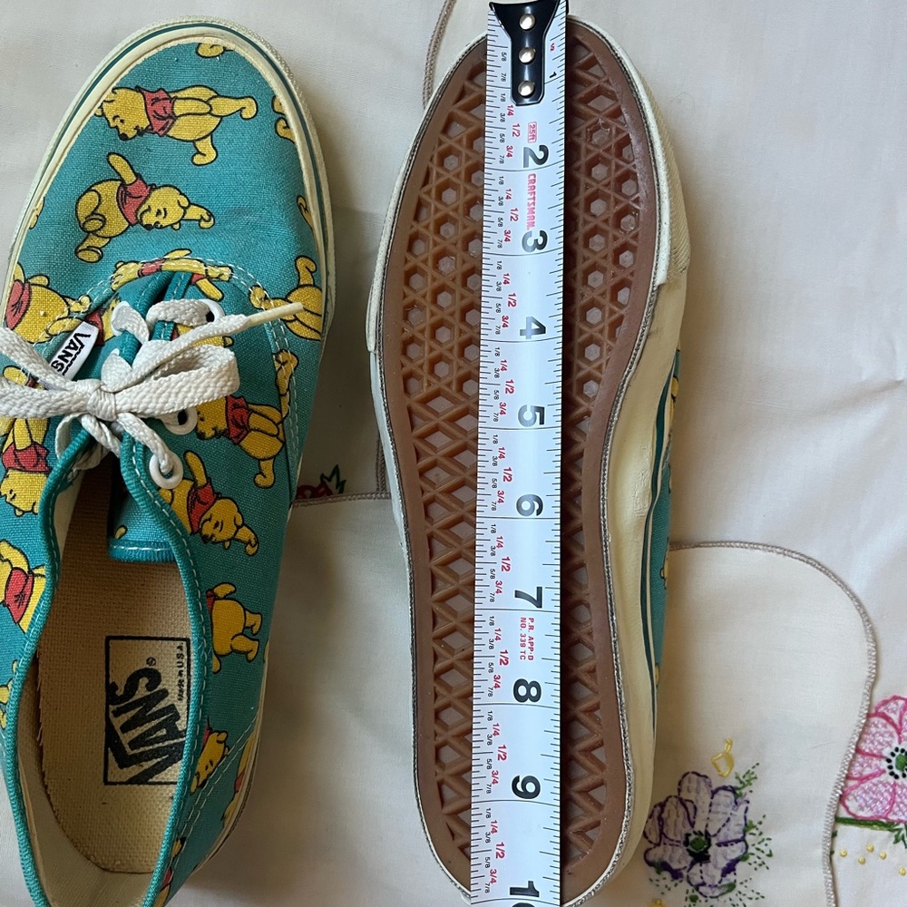 RARE Vintage Vans x Disney Teal Winnie the Pooh Sneakers - Men’s 8.5 Women’s 10 - Picture 15 of 16